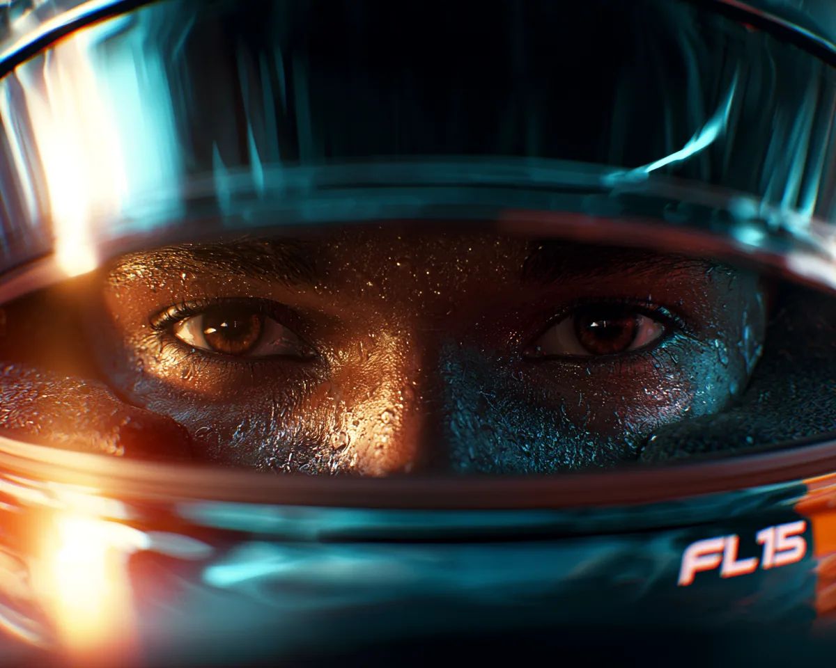 Flaran, eyes focused through his helmet visor